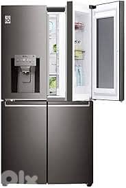 LG Black Glass InstaView Door-in-Door Stainless Steel X39FFCRL براد 4