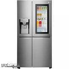 LG Black Glass InstaView Door-in-Door Stainless Steel X39FFCRL براد 5