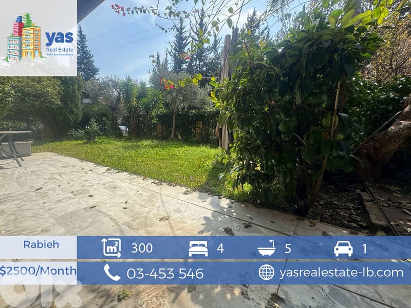 Rabieh 300m2 | 80m2 Terrace/Garden | Furnished Duplex | Rent | CL 0