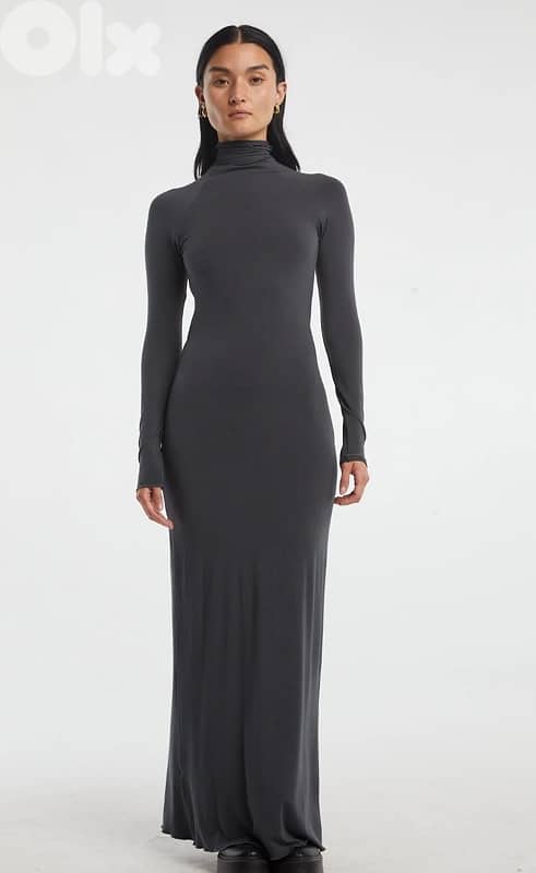 elegante  grey dress from bershka size s 2