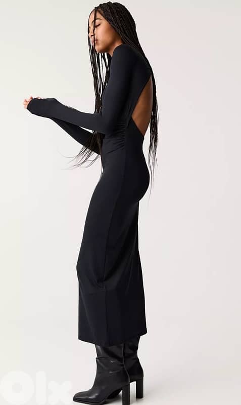 elegante  grey dress from bershka size s 3