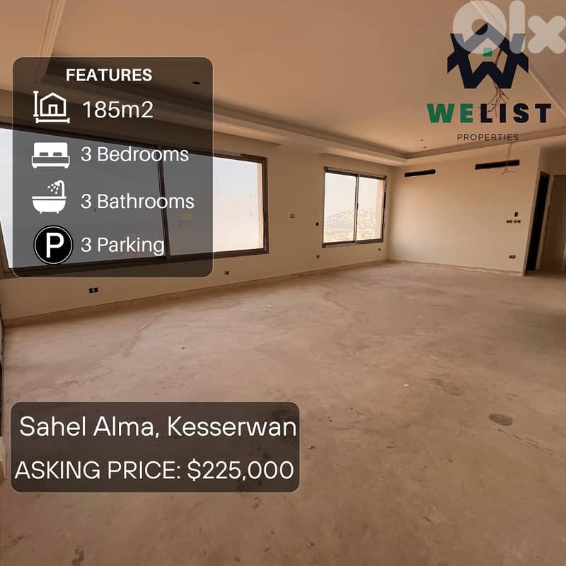 185sqm Apartment for sale in Sahel Alma - Jounieh  REF: MA25MSSA185225 0
