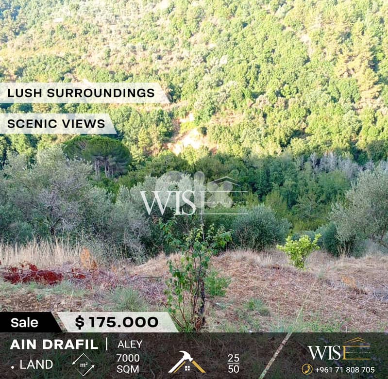 Prime 7000 SQM Land for SALE in Ain drafil - Aley ! 0