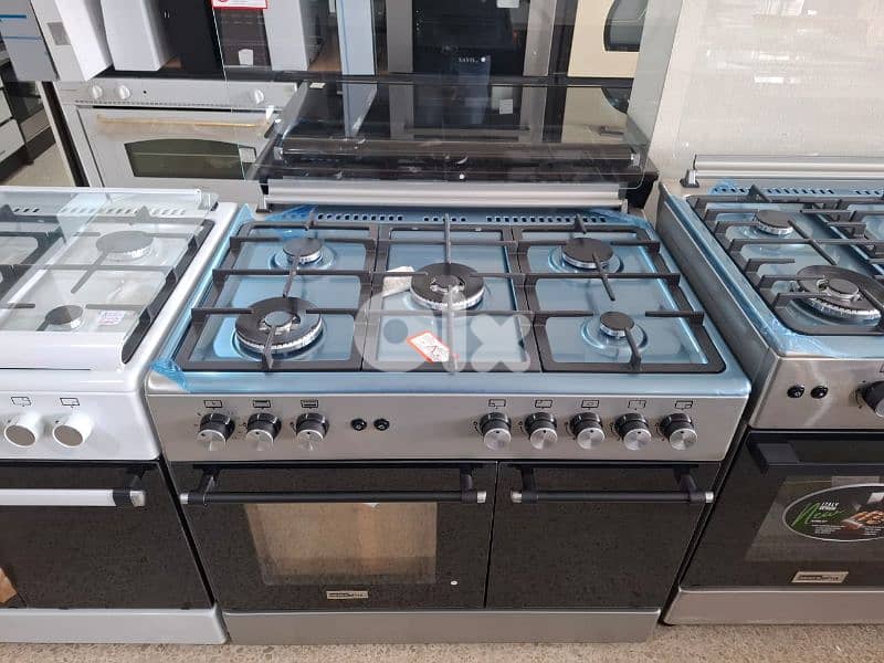 Gas Generallux 90cm Stainless Steel فرن غاز جنرال لوكس راسين دوبل 0