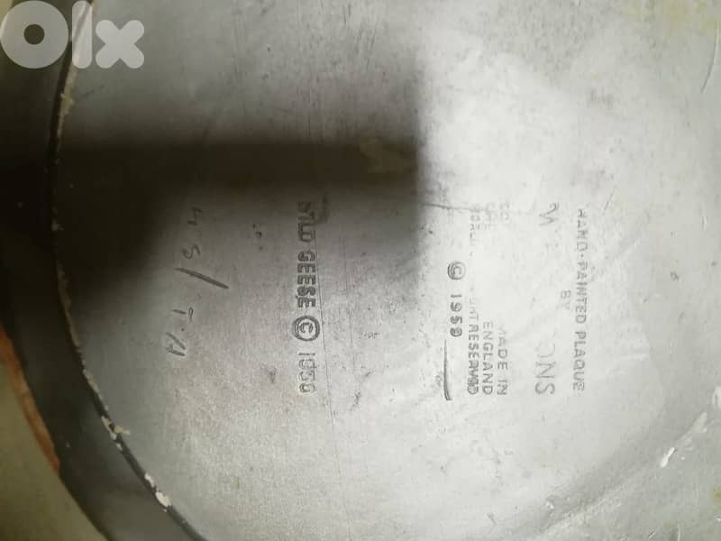 Vintage Bossons Hand Painted Flying Geese decorative wall Plate Chalkw 1