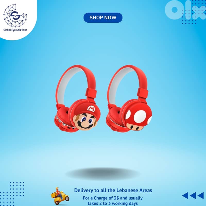 Super Mario Wireless Headset For Kids 0