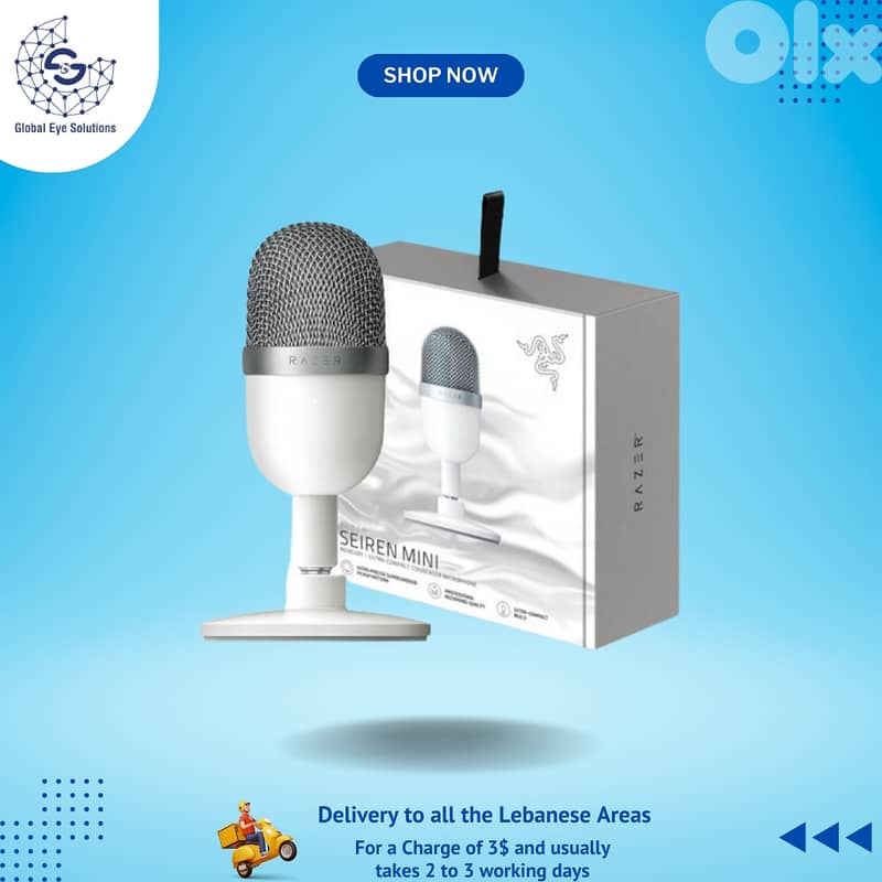 Razer Seiren Mini USB Condenser Microphone - Mercury White 0