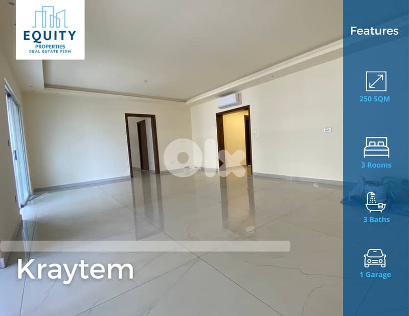 250 SQM Apartment For Sale In Kraytem شقة للبيع #HG1531121 0