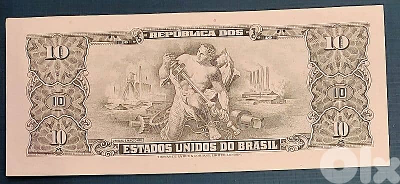 1961 Brazil 10 Cruzeiros. P-176a 2
