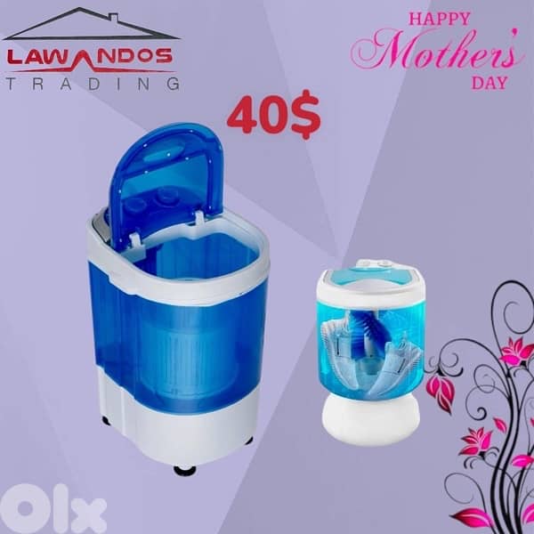 Mini washing machine غسالة صغيرة مع تعصير مع فرشاة لتنظيف الاحذية 0