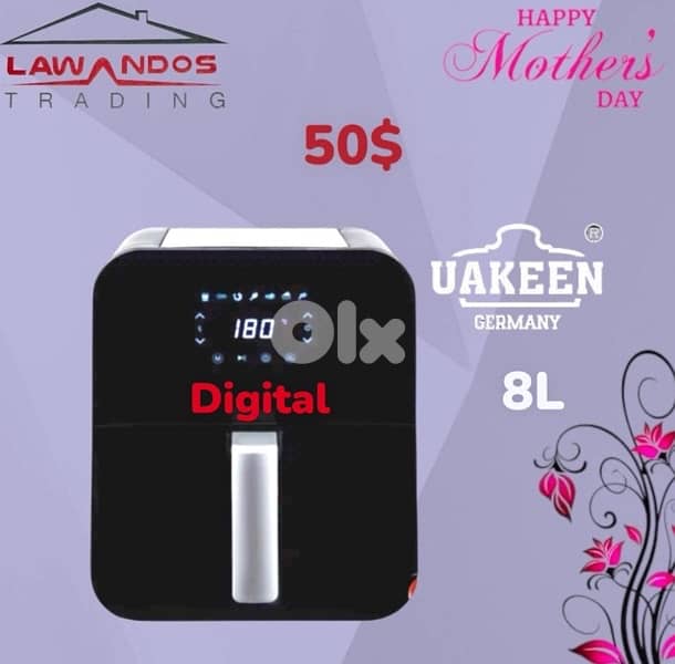Air Fryer UAKEEN GERMANY 8L digital touch 0