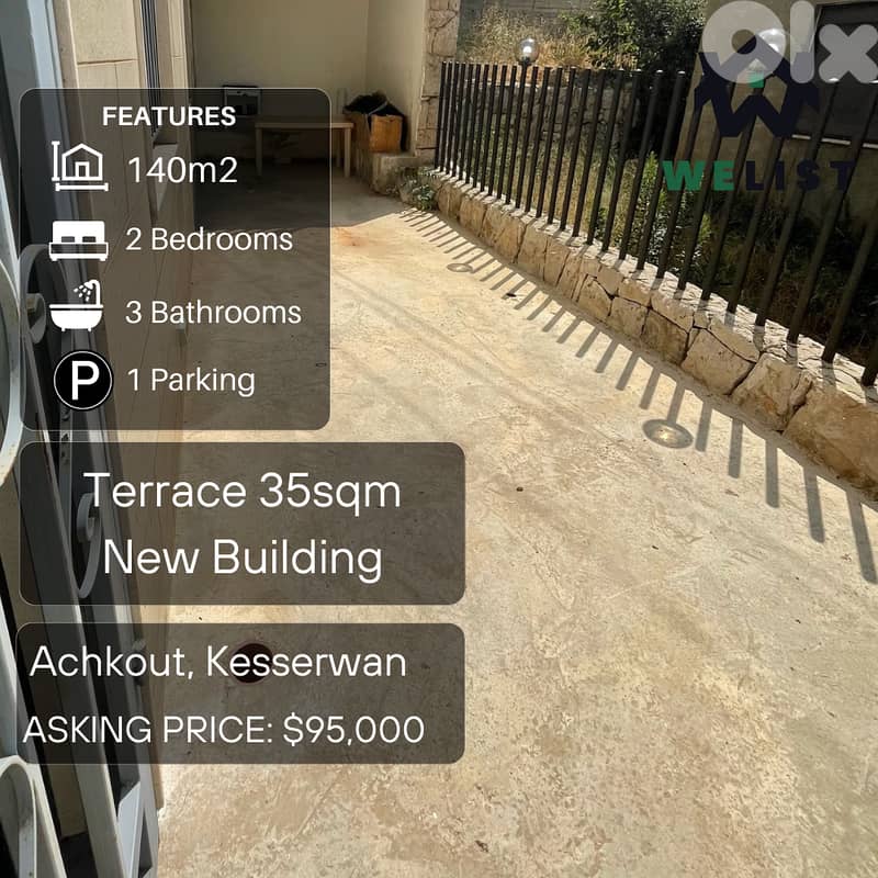 140sqm Apartment for sale in Achkout   REF: NW25JSA140 0