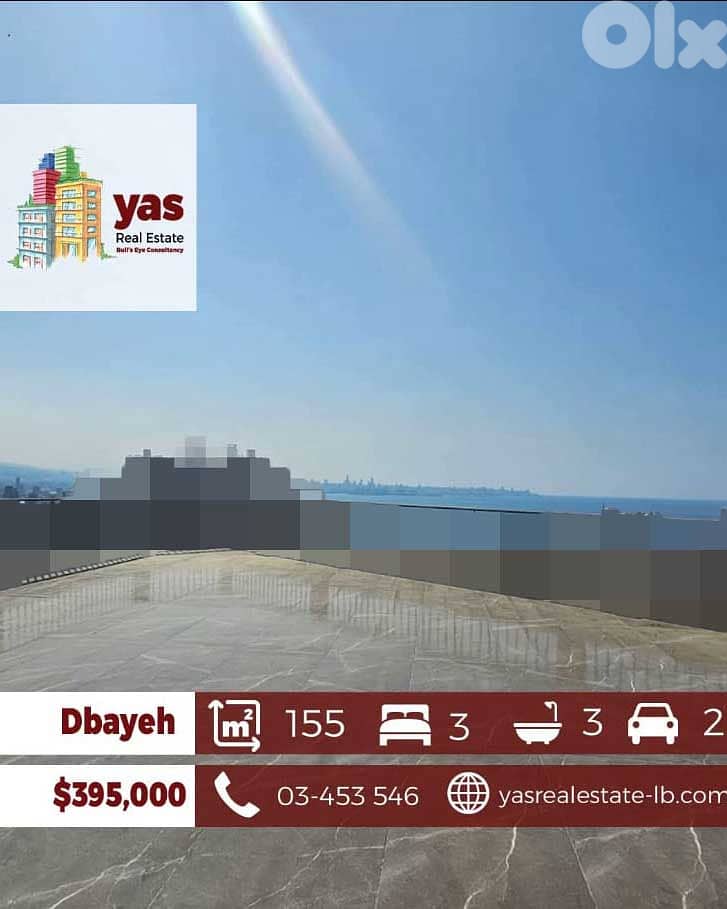 Dbayeh 155m2 | Terrace 150m2 | Brand New | Decorated | Sea View | PA| 0