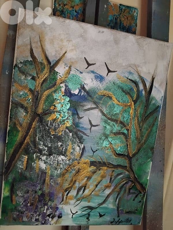 رسم زيتي على القماش يدويه 0