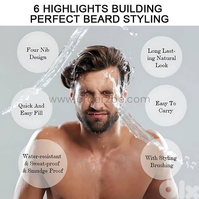 Waterproof Beard Filler Pen w/ Brush – Natural Black/Brown Finish 3