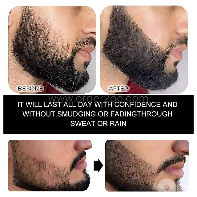 Waterproof Beard Filler Pen w/ Brush – Natural Black/Brown Finish 4