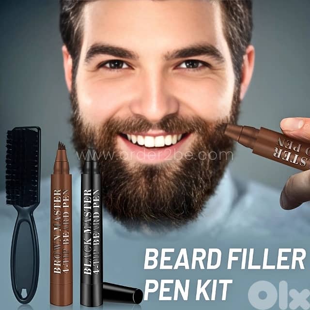 Waterproof Beard Filler Pen w/ Brush – Natural Black/Brown Finish 5