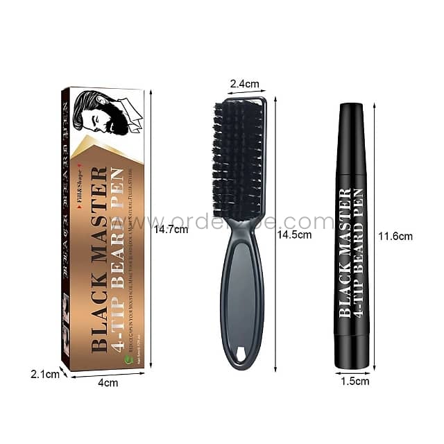 Waterproof Beard Filler Pen w/ Brush – Natural Black/Brown Finish 10