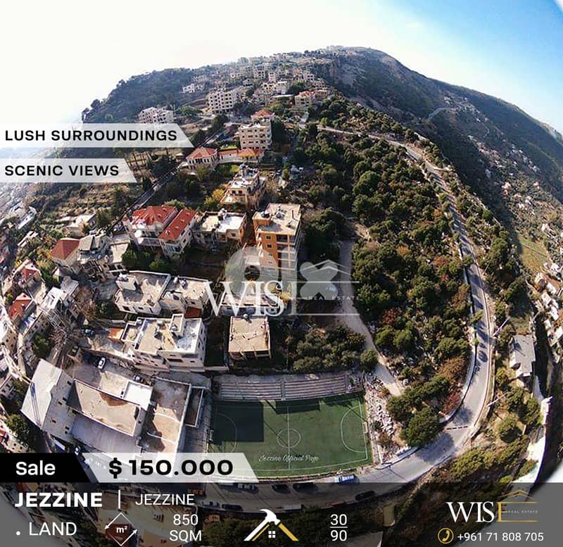 Prime 850 SQM Land for SALE in Jezzine ! 0