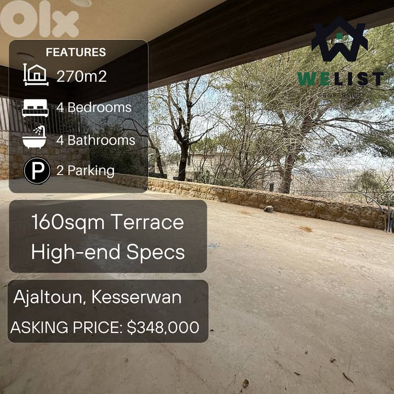 270sqm Apartment for sale in Ajaltoun  REF: NW25MSAJ270348 0