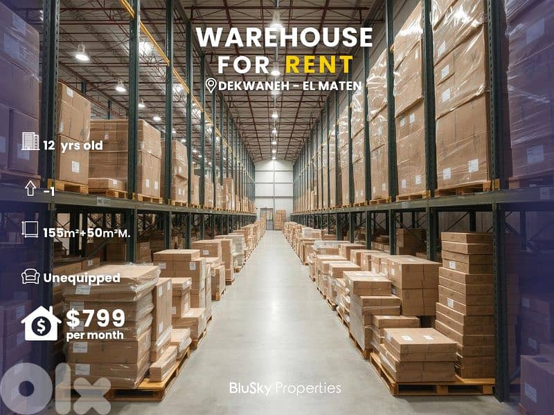 Warehouse For RENT In Dekweneh مستودع للإيجار #PH 0