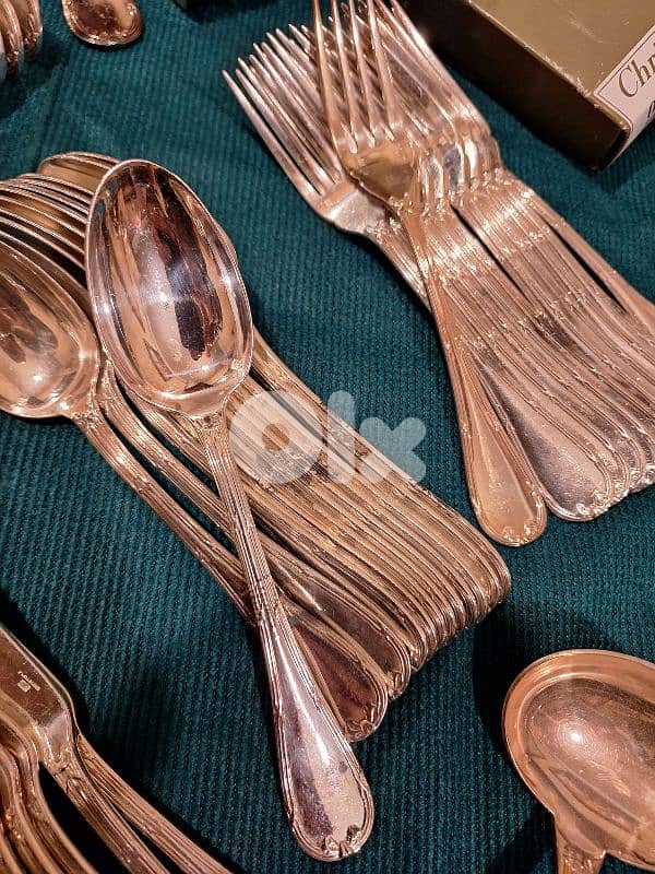 set of 101 christofle France silver ribbon croise amazing price 2