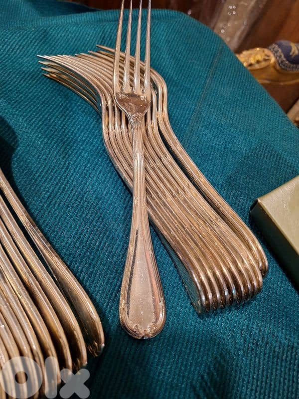 set of 101 christofle France silver ribbon croise amazing price 4