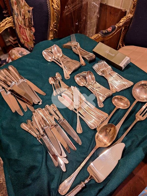 set of 101 christofle France silver ribbon croise amazing price 5