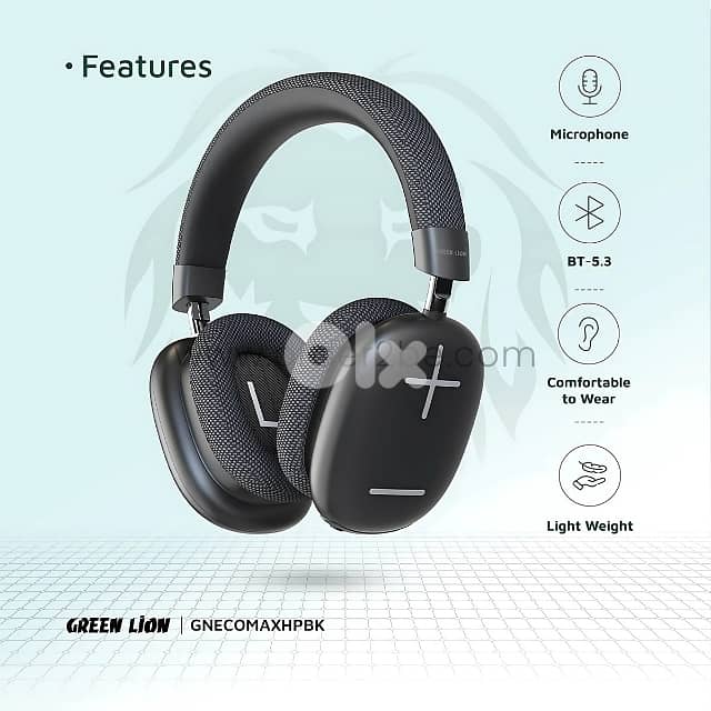 Green Lion Echo Max Bluetooth Headphones – 50H Playtime, Built-In Mic 2