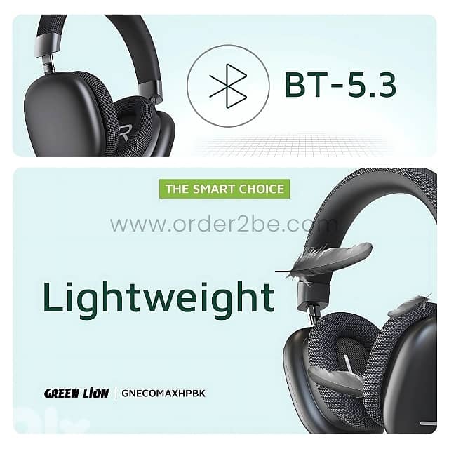 Green Lion Echo Max Bluetooth Headphones – 50H Playtime, Built-In Mic 3