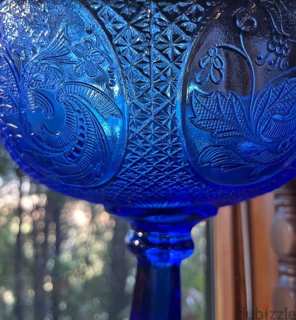 finland rihimaki lasi vintage glass bowl blue 1960 fruit cobalt 1