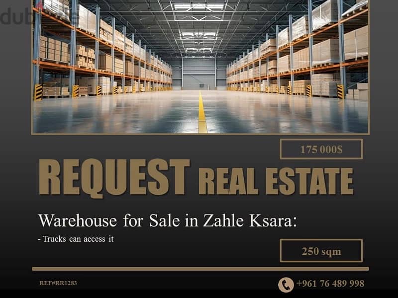 Warehouse for Sale in Zahle Ksara مستودع للبيع في زحلة كسارة 0