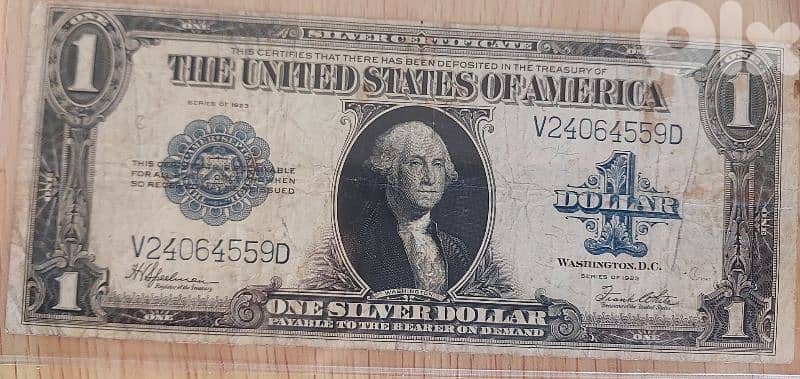 Very Large USA one Dollar Banknote year 1923 0