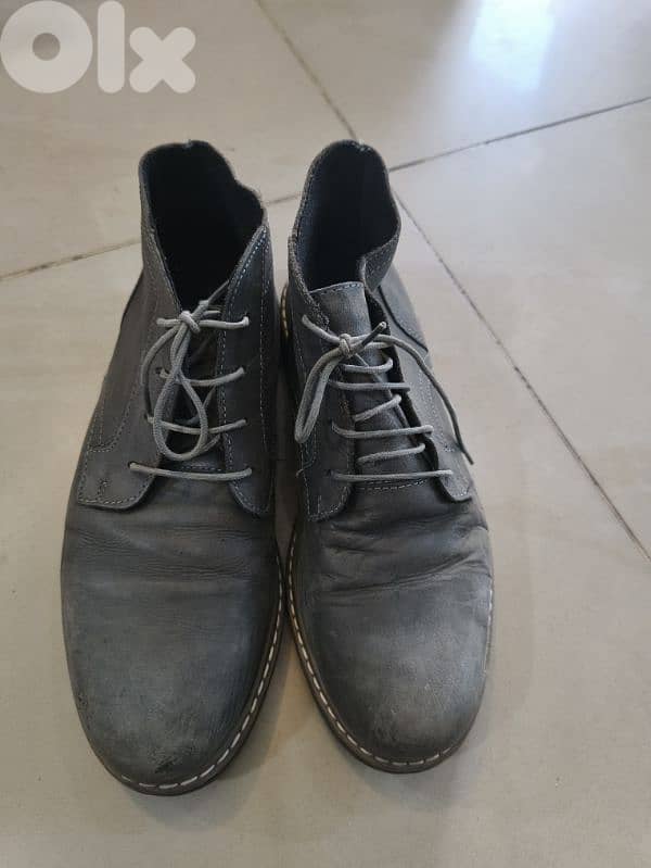 grey leather shoes size 43 1
