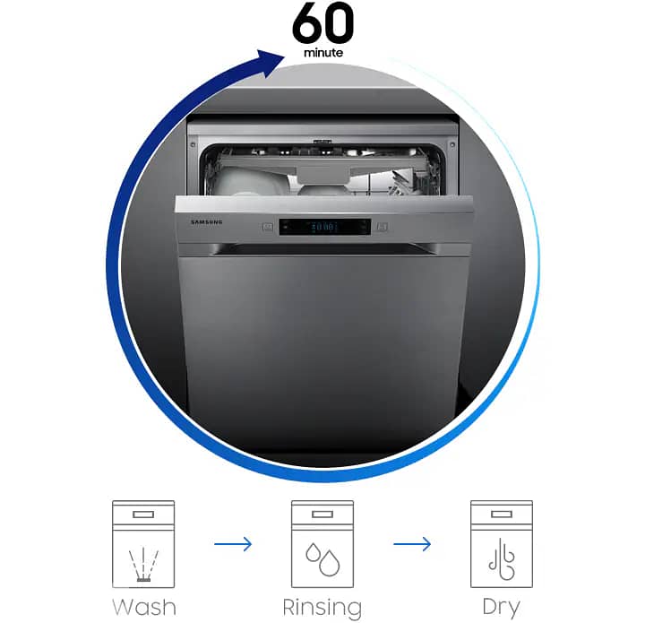 Samsung DW60M5070FS Freestanding Dishwasher Silver جلاية صحون اطباق 3