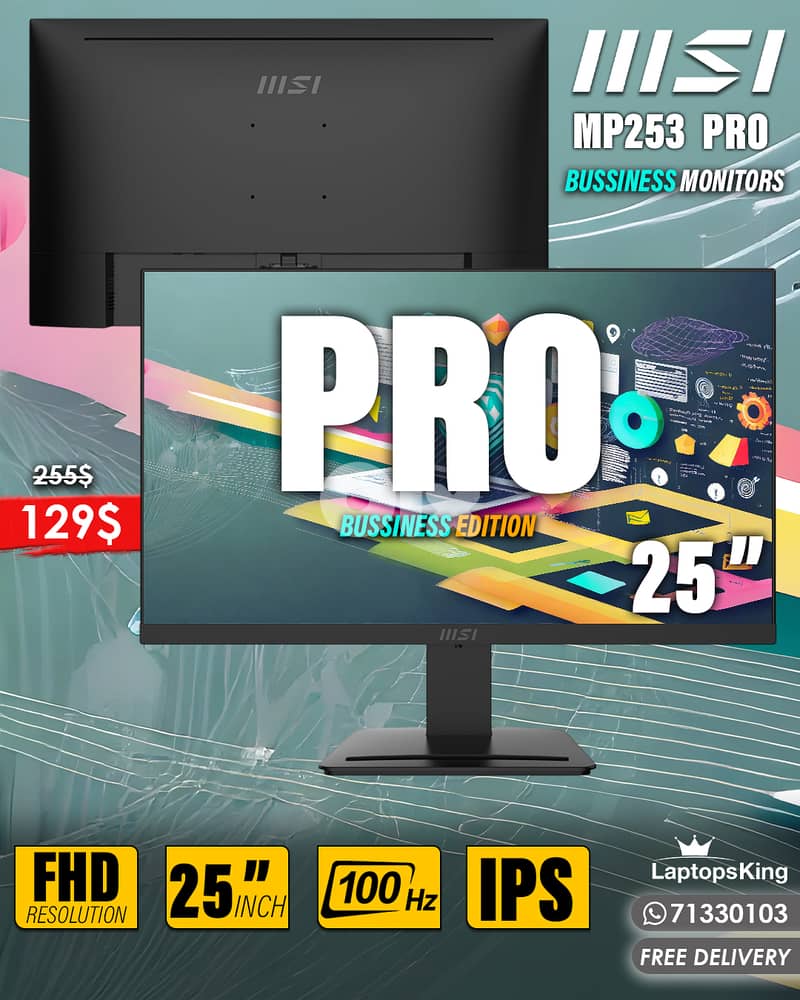 MSI PRO MP253 25" FHD 100HZ  BUSINESS MONITOR 0