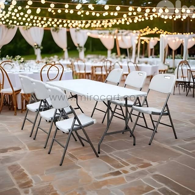 Heavy-Duty Foldable Dining Chair – 200kg, Steel Legs, Stackable 2