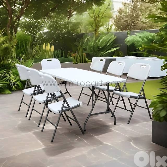 Heavy-Duty Foldable Dining Chair – 200kg, Steel Legs, Stackable 3