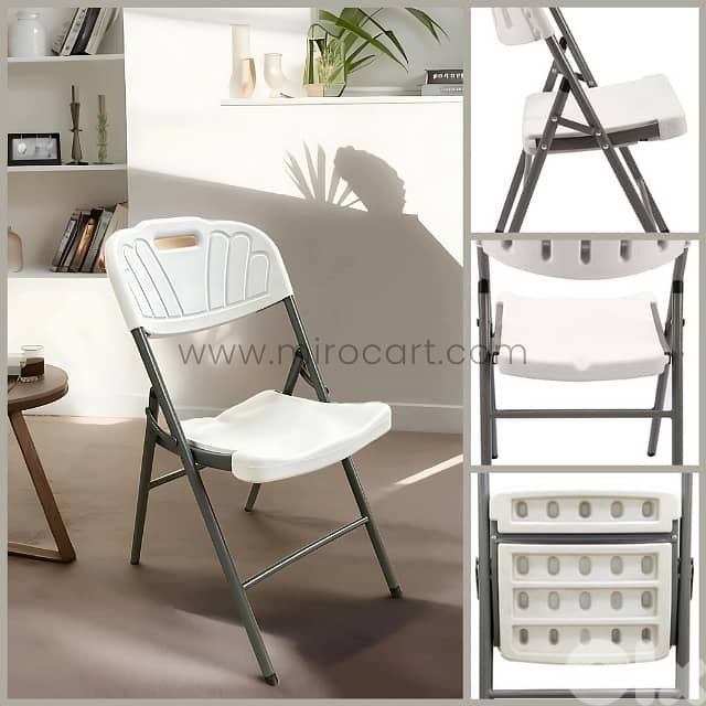 Heavy-Duty Foldable Dining Chair – 200kg, Steel Legs, Stackable 9