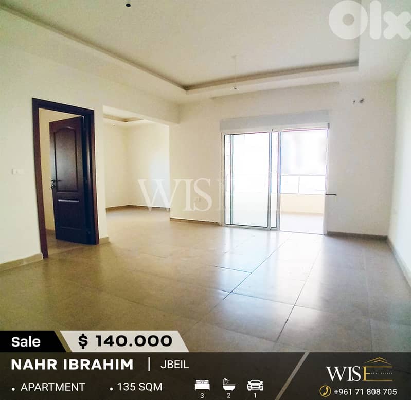135 SQM Apartment for SALE in Nahr Ibrahim ! 0