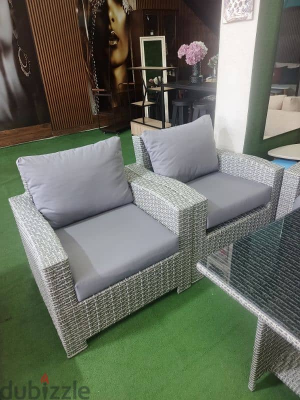 Set resin outdoor  مع طاولةطقم رزين 7مقاعد 5