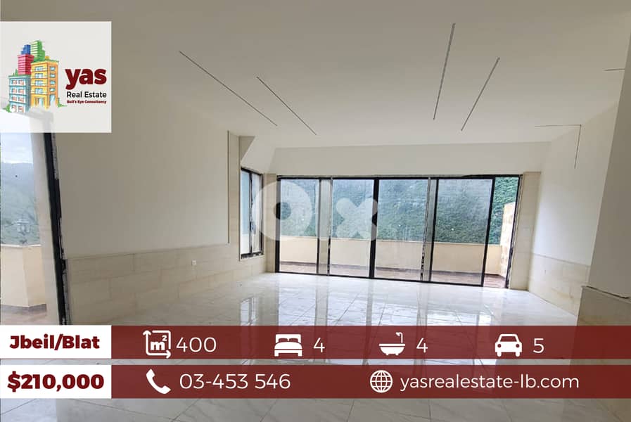 Jbeil/Blat 400m2 | Duplex | 100m2 Terrace | 70m2 Garden | View | PA | 0