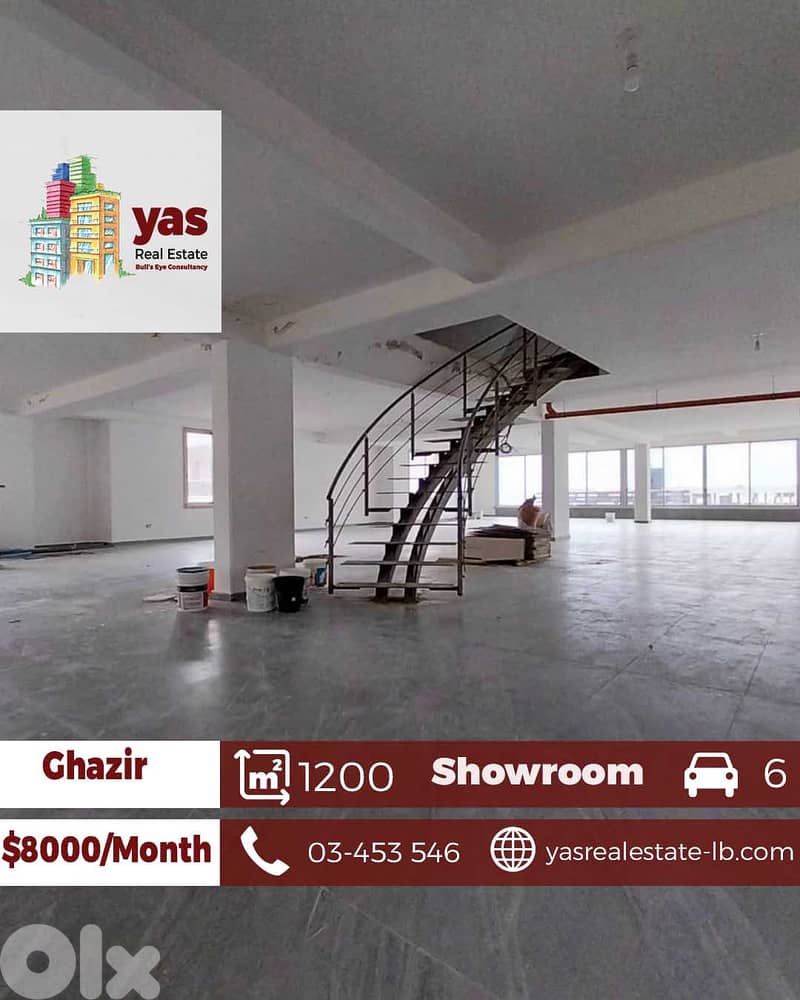 Ghazir/Kfarhbab 1200m2 | Showroom | Rent | Two Floors | IV/RA 0