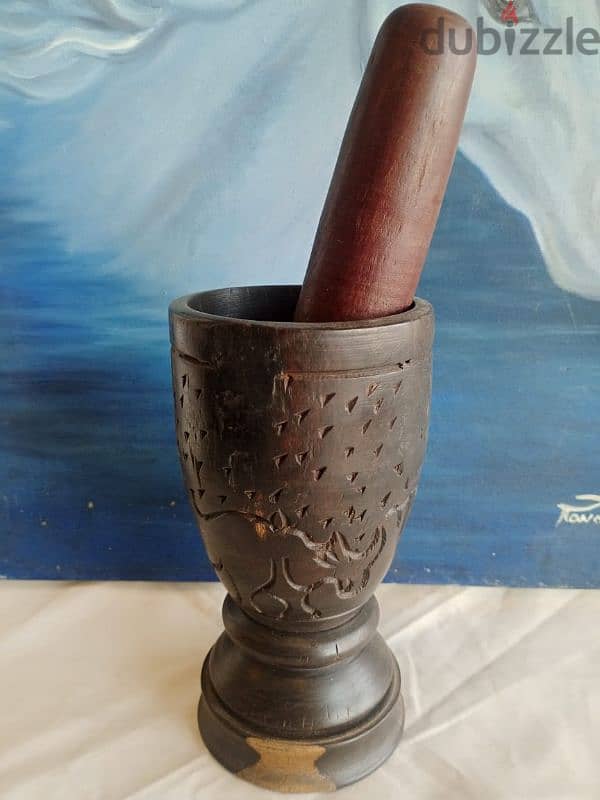 جرن خشب أبانوس أنتيك 0