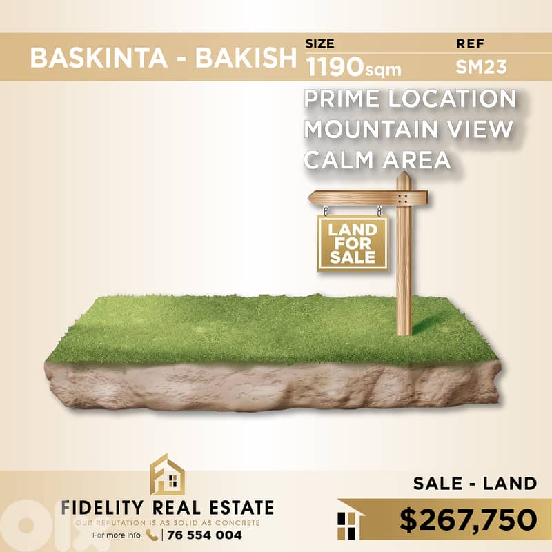 Land for sale in Baskinta- Bakish SM23 0