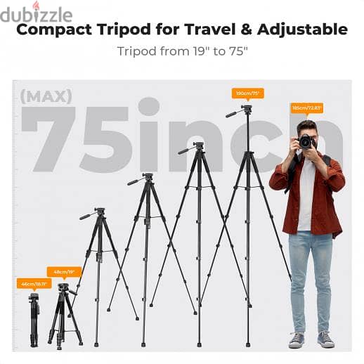 K&F Concept 1.9M Travel Tripod with Bluetooth Remote KF09.126 3
