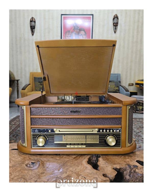 Vintage Denver Retro Wood turntable record player 1