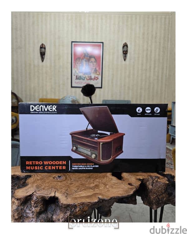 Vintage Denver Retro Wood turntable record player 5