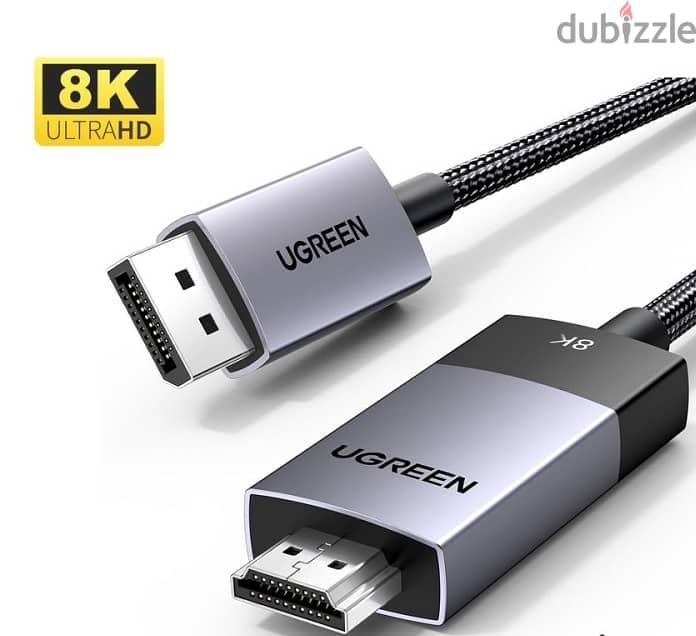 UGREEN DisplayPort Male 1.4 To HDMI 2.1 Male 8K Braided Cable (2M) 5
