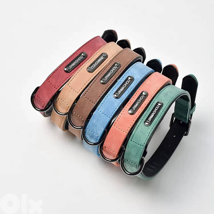 High Quality Leather Pet Collar Bundle With Leashes 1